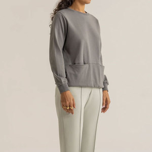 Sweat-shirts pour femmes en tricot formel personnalisés de haute qualité OEM, coupe ajustée, extensibles, confortables, respirants et à séchage rapide pour l'hiver - Product Image 3
