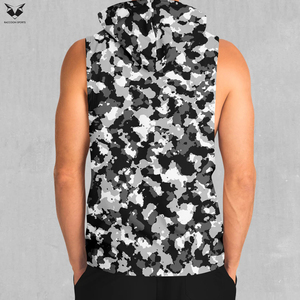 เสื้อฮู้ดดี้แขนกุดแบบสวมใส่ง่าย ผลิตตามสั่ง เป็นมิตรกับสิ่งแวดล้อม สำหรับผู้ชาย ดีไซน์ทันสมัย จากซัพพลายเออร์ OEM ODM คุณภาพดี - Product Image 2