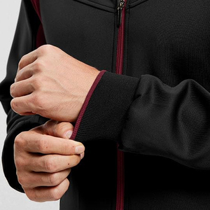 Men's Navy Blue Tracksuit Full Zipper Sporty Sweatshirt <b>Pants</b> Set Gray Panels Breathable Regular Fit Winter Fleece Side Pockets - Product Image 3
