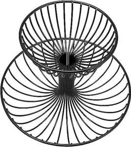 Panier de rangement élégant en fil métallique, léger et portable, noir, fait main, pour décoration intérieure, centre de table, organisateur de rangement - Product Image 5