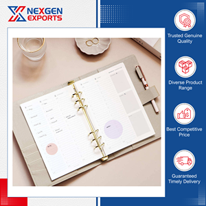 Approvisionnement direct usine – Carnet à anneaux 6 trous à couverture rigide, style moderne, qualité supérieure, vente en gros - Product Image 5