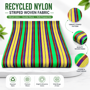 Tissu tissé rayé en nylon recyclé, textile durable multicolore pour sacs, équipements de plein air, vêtements et accessoires - Product Image 6