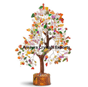 ลูกปัดอัญมณีหลากชนิด 300 เม็ด ฐานไม้ งานแฮนด์เมด ตกแต่งต้นไม้ธีมมาสคอต กระถางดอกไม้ ลูกปัดเศษอัญมณีธรรมชาติ ขายส่ง - Product Image 3