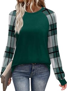 Long Sleeve Shirts for Women Color Block <b>Raglan</b> <b>Tops</b> Casual Crewneck Basic Tees Fall Clothes 2026 Fashion - Product Image 2
