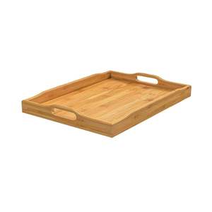 Plateaux de service rectangulaires en bois, fabriqués à la main en Inde, avec poignées en acier, nouveau style, collection cuisine. - Product Image 2