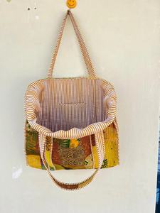 Bolsos de mano indios Acolchado Hecho a mano Bloque de algodón Impreso Bolso de compras de hombro grande Mujer - Product Image 5