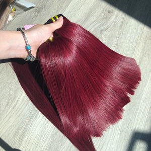 100% Virgen Raw Vietnamita Trama de cabello Hueso Recto HD Encaje Borgoña Suave Sedoso Super Calidad Entrega rápida Extensiones de cabello humano - Product Image 2