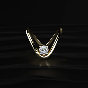 Bague solitaire en diamant CVD taille ronde 1 carat, luxe enveloppé dans un anneau, clarté D-E VVS-VS, certifié IGI, provenant d'un fournisseur indien. - Product Image 1