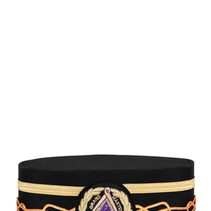 Nueva Gorra de Alta Calidad de la Orden de los Caballeros Templarios, Gran Maestro, Gran Encampamento, con Corona - Terciopelo Morado y Blanco - Product Image 2