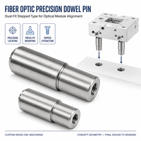 Goupille de précision en fibre optique pour l'alignement des modules optiques, type à double ajustement, usinage CNC suisse sur mesure