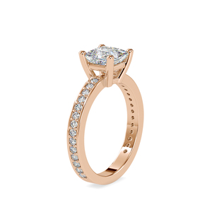 แหวนหมั้นเพชรโมอิสซาไนต์ทรงเจ้าหญิง 4 ขา ตัวเรือนเงินแท้ S925 สวยงาม - Product Image 6