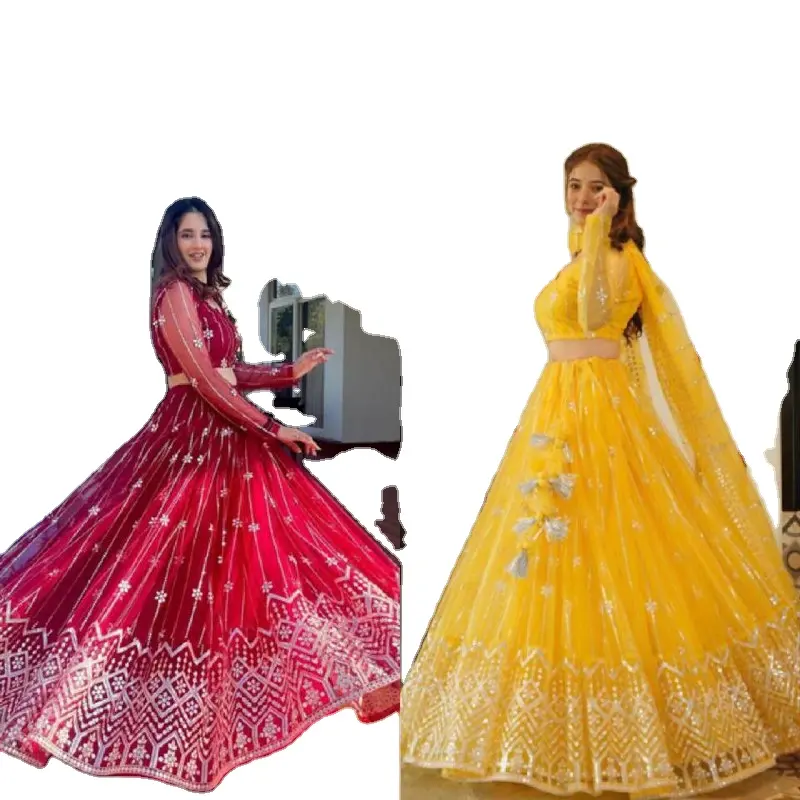 Bellissimo design Bollywood Fashioned Fancy Lehenga e Choli con Dupatta ricamato per la festa