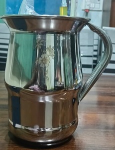 Classic Metal Water Jug with Floral Engraving Reusable Bar <b>Accessory</b> - Product Image 3