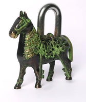 Cadenas en laiton antique en forme de cheval, fait main, en métal, vintage, décoratif équestre, objet de collection, décoration intérieure