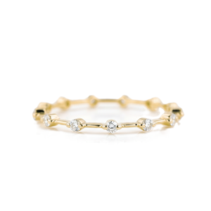 เครื่องประดับแฟชั่นเพชรทรงกลม GIA IGI รับรองคุณภาพ ทองคำแท้ 18K แหวนเพชรโมอิสซาไนต์แบบวงแหวนลอยตัว ดีไซน์ Eternity สำหรับหมั้น - Product Image 1