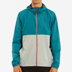 <b>Men</b> Windproof Hooded <b>Jacket</b> Color Blocking Zipper Casual Spring Lightweight Polyester Outdoor Sportwear Coat - Product Image 1