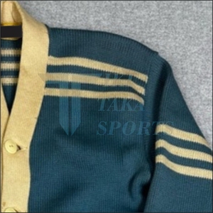 Unisex Standard Long Sleeve Button Knit V-neck Lace Breathable Wool/Nylon Anti-Pilling <b>Cardigan</b> <b>Sweater</b> Customized Winter - Product Image 4