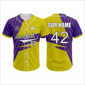 Custom Baseball Jersey Bulk Supplier Lightweight Breathable Performance Team Uniform Quick Dry Sportswear Autumn Summer V-neck - Product Image 1