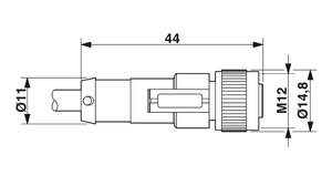 SAC-4P- 2,0-542/M12FS BK-เซ็นเซอร์/สายหัวฉีด1406246 - Product Image 2