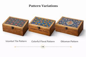 Caja de madera con estampado floral, caja de joyería para jardín, caja de madera impresa, caja de almacenamiento para regalo femenino, cajas de almacenamiento decorativas - Product Image 6