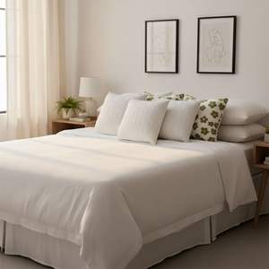 Ensemble de taies d'oreiller décoratives florales élégantes 5 pièces : 2x Garden Bloom et 3x Cable Knit - Vert et blanc pur - Product Image 5