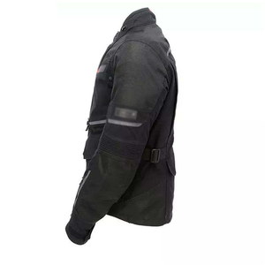 Blouson de moto noir pour homme, manches longues, coupe-vent, toutes saisons, équipement de conduite - Product Image 2