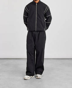 Vêtements de jogging personnalisés, veste coupe-vent et pantalon de survêtement, fermeture éclair, logo personnalisé, coupe-vent en nylon, survêtements pour hommes - Product Image 4