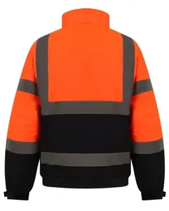 Hi Vis <b>Waterproof</b> Worker Softshell Jackets High Visibility <b>Work</b> Wear with Hooded Collar Reflective Safety Tape - Product Image 4