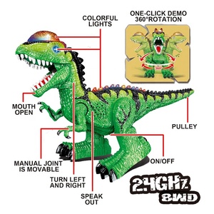 Dilophosaurus một cú nhấp chuột demo xoay mô hình mô phỏng Khủng long điều khiển từ xa Khủng long điều khiển từ xa đồ chơi rồng đôi - Product Image 2
