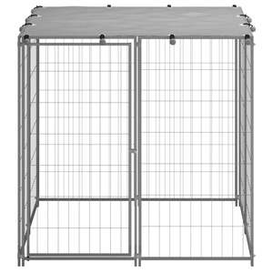 Cage pour chien en acier argenté et gris avec polyéthylène (PE) 43,3 pouces - Product Image 3