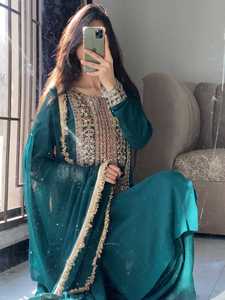 Traje de diseñador indio-pakistaní, top plazzo, estilo Bollywood, para fiesta, boda. - Product Image 2