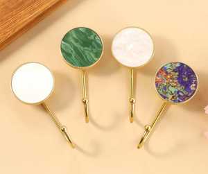 Gancho de pared de mármol dorado de lujo, gancho decorativo de metal para colgar abrigos, perchero moderno para colgar en la pared, para el hogar, hotel, interior. - Product Image 2