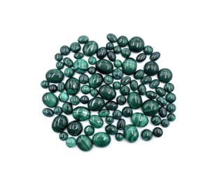 Lote de gemas sueltas de malaquita natural en forma de cabujón, de 5-10 mm, para la elaboración de joyería artesanal. - Product Image 2