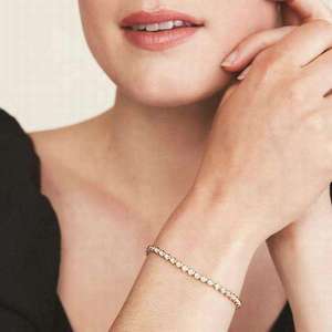 Women's 18K <b>Solid</b> <b>Gold</b> Tennis Bracelet Round Brilliant Cut Diamond Channel Setting Classic Everyday Wear Jewelry - Product Image 1