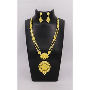 High Quality <b>Gold</b> Plated Long Necklace and Earring <b>Set</b> Saudi Arabia India East Wedding Jewelry African Style <b>Jewellery</b> <b>Set</b> - Product Image 4