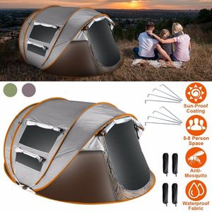 Tenda da Campeggio Automatica Pop-Up per 5-8 Persone, Impermeabile, Montaggio Istantaneo, Materiale PVC, Strato Singolo, 4 Finestre con Zanzariera, Borsa per il Trasporto - Product Image 2