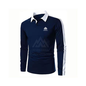 Chemises polo pour hommes à manches longues de qualité supérieure, style actuel, couleur unie, 100% coton, vente en gros de chemises polo pour hommes à manches longues - Product Image 3