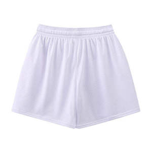 Men's White Mesh Shorts <b>Mid</b> Waist Breathable Casual Solid Color Woven Spandex/Polyester Waterproof Drawstring Closure High - Product Image 1
