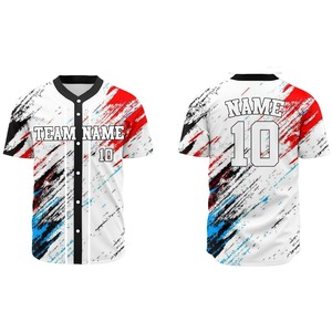 เสื้อเบสบอลแบบซับลิเมชั่นสั่งทำใหม่ แขนสั้น น้ำหนักเบา เนื้อผ้านุ่ม ระบายอากาศได้ดี สวมใส่สบาย เหมาะสำหรับเล่นกีฬา - Product Image 1