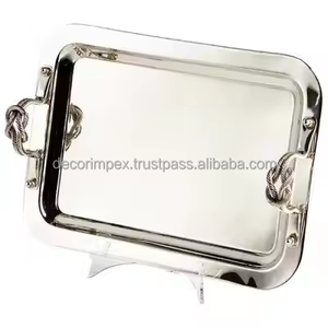 Plateau de service créatif en aluminium de qualité supérieure pour centres de table Plateau en aluminium de forme de vente chaude pour mariage - Product Image 2
