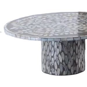 Support à gâteau haut de gamme fait main avec incrustation de nacre, compatible four, plateau à dessert poli design pour mariages, célébrations de l'Aïd, hôtels - Product Image 1