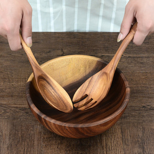 Cucharas de Madera Hechas a Mano, Forma Ovalada, Diseño Rústico, Madera Natural Pulida, Utensilios de Cocina para Cocinar y Servir, Artesanía Natural - Product Image 1