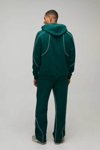 Chándal con Capucha Color Borgoña para Mujer, Manga Larga, Corte Holgado, Color Sólido, Ropa Casual de Otoño con Bolsillos Laterales, Algodón de Peso Medio - Product Image 2