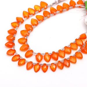 RAY FINE ORNATES Perles de pierre semi-précieuse en cornaline, facettées, en forme de copeaux ovales, en vrac, pour la fabrication de bijoux, fil de perles, tiers - Product Image 2