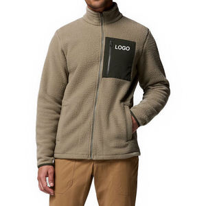 Chaquetas de Forro Polar Sherpa para Hombre, a la Moda, para Invierno, con Bolsillo Frontal Grande, Manga Larga, Cuello Alto con Cierre, Disponibles en Talla Grande - Product Image 1