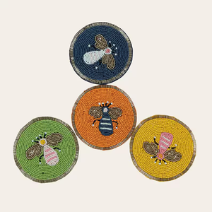 Embroidery Coasters Seed <b>Bead</b> Crafts Handmade Beaded Coasters Beaded Drink Coasters by Creative Art Zone - Product Image 4