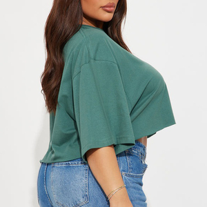 Camiseta Corta de Cuello Redondo de Alta Calidad con Nuevo Diseño, Camiseta Deportiva de Manga Corta de Algodón Premium para Mujer - Product Image 5