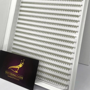 Extensiones de pestañas preformadas de cachemira mate oscuro, abanicos de pestañas pre-hechos, racimos de pestañas de base suelta en caja grande, tamaños Mini XL XXL, venta al por mayor a granel - Product Image 1