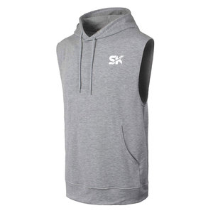 Sudadera con capucha de algodón de buena calidad al por mayor, personalizada para hombre, ropa informal, sudadera sin mangas lisa para hombre en venta - Product Image 1