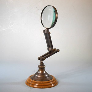 Brass Adjustable Magnifying Glass Four Joints <b>Folding</b> Magnifier <b>Desk</b> Reading Lens Vintage Antique Office Decor - Product Image 1